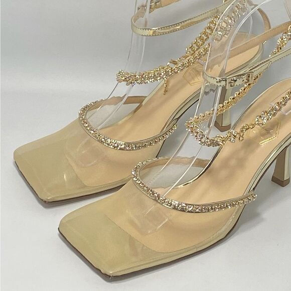 Nalebe Stellar Crystal-Embellished Ankle-Strap Pumps size 38 - Picture 4 of 13